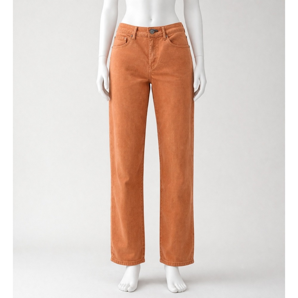 NYDJ Margot Girlfriend Jeans Rust Orange Lift Tuck Cool Embrace 12P Petite